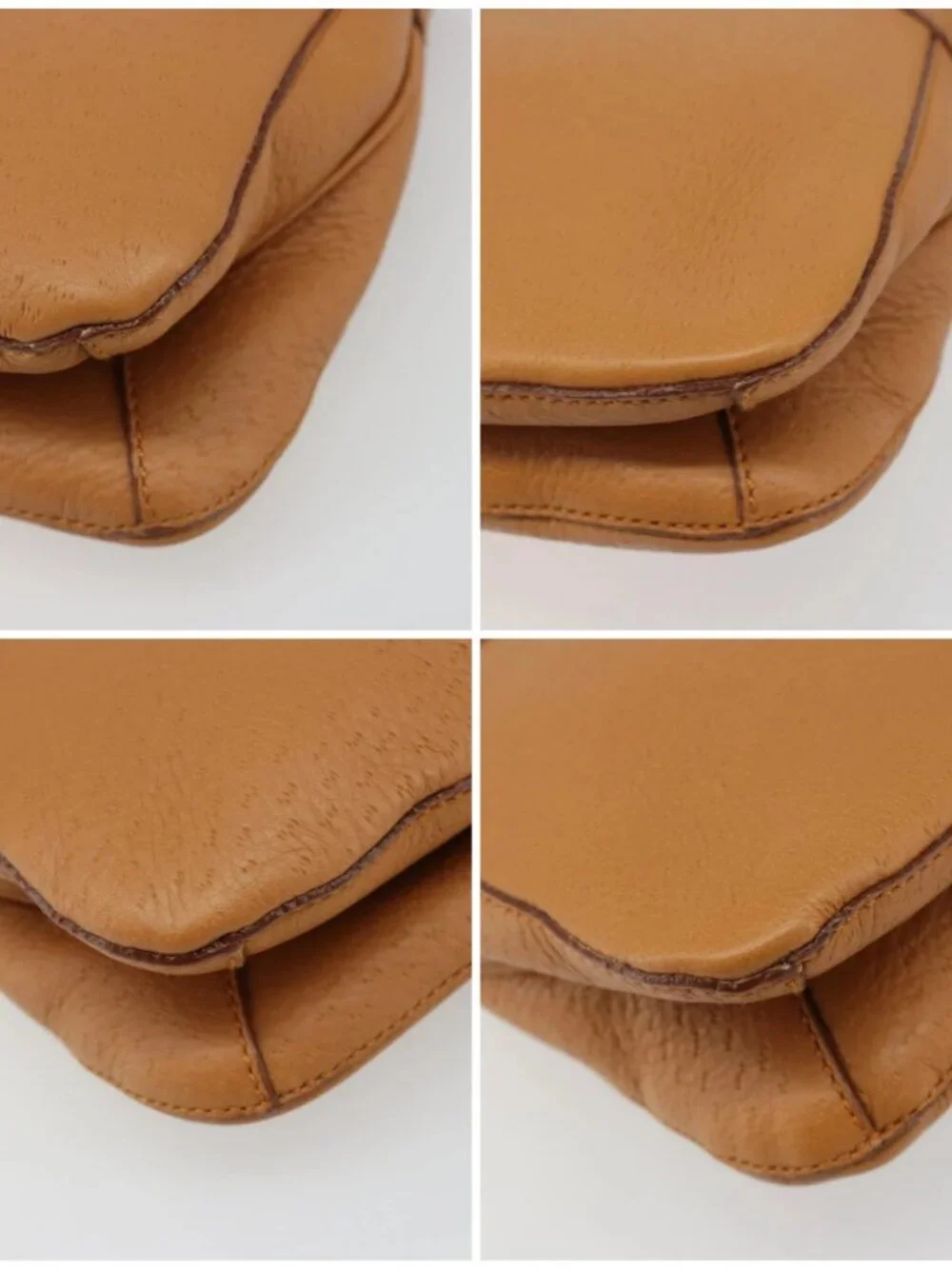 Salvatore Ferragamo Gancini Shoulder Bag Leather Brown Gold Auth 186271A